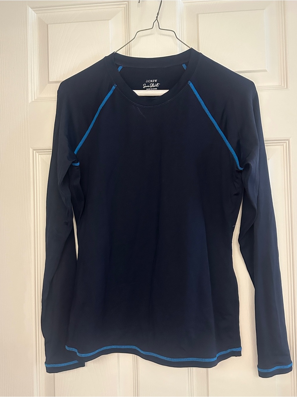 J. Crew Navy SunShirt Tee with Blue Stitching